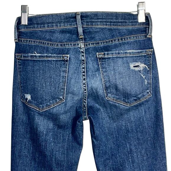 FRAME Le Skinny de Jeanne Distressed Skinny Jeans Hilltop Wash Size 25 - Picture 5 of 8